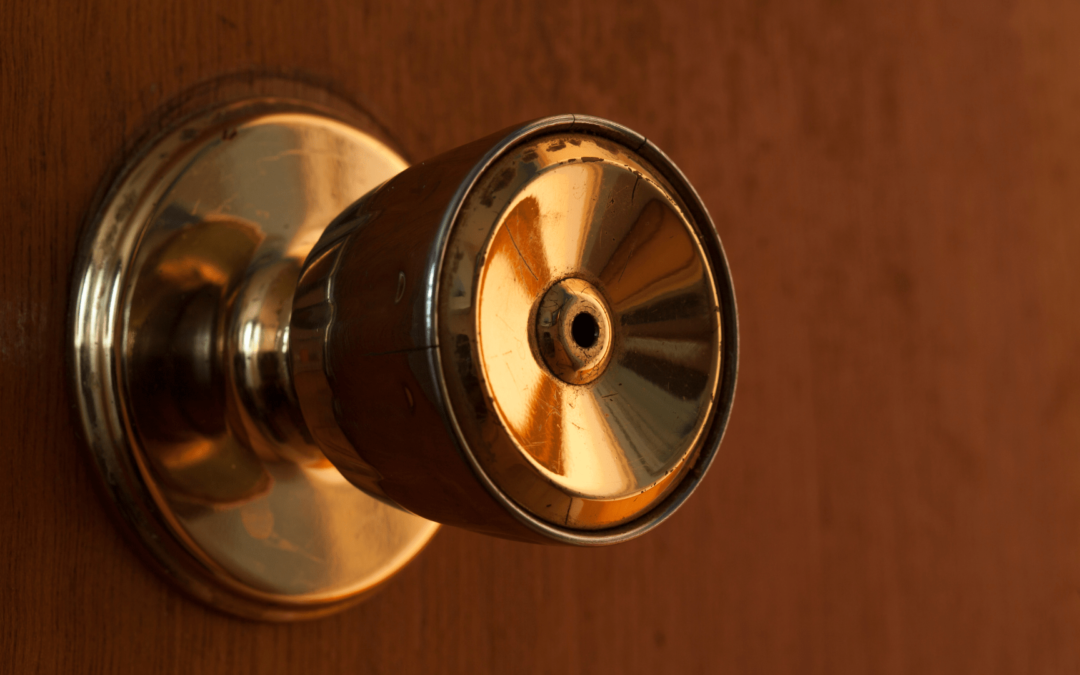 Brass and Aged Doorknob - How to lock a door without a lock